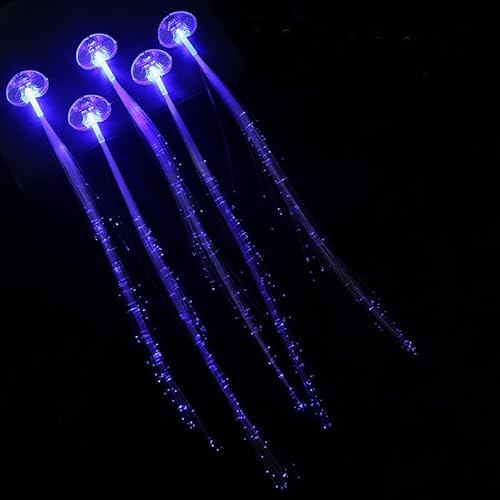 fdsmall 6-Pack Haarspangen Led Light Up Fee Haar Braid Barrettes Braid Extension Clips Glühen in der Dunkelheit Party Bevorzugungszubehör Neon Rave Zubehör Perücke (Blue) von fdsmall