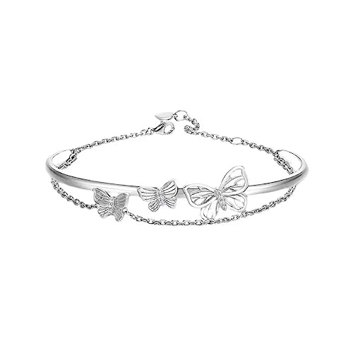 fdsmall Armband für Frauen Boho Einstellbar Silber Hohl Schmetterling Layered Stacking Link Kette Armbänder Schmuck Geschenk für Lady Frauen und Mädchen (01) fdsmall Armband für Frauen Boho Einstellbar Silber Hohl Schmetterling Layered Stacking Link Kette Armbänder Schmuck Geschenk für Lady Frauen und Mädchen (01) von fdsmall