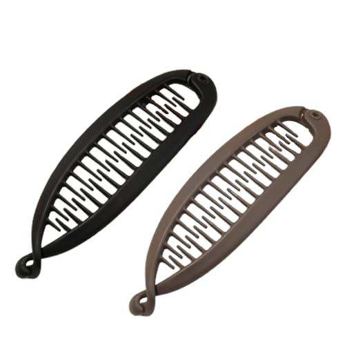 fdsmall Bananenclip Haarclips für Frauen 2 Stück große Klaue Clip für dünne dicke lockige Haar rutschfeste Perlen Erbsen Clips (4.7 Inch) von fdsmall