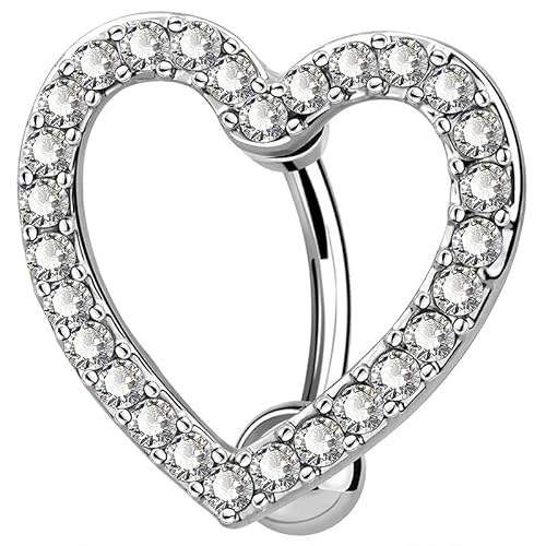 fdsmall Bauchnabelring Stahl Bauch Nabelringe Liebe Herzen baumeln Dreifach Diamant Bauchnabelpiercing für Frauen Bauchnabelpiercing von fdsmall