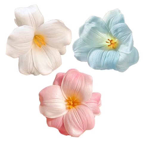 fdsmall Böhmische künstliche Blume Haar Clips für Frauen, Hawaiian Hairpin für den Urlaub am Meer, 3,5 Zoll Braut Haar Bobby Pins, Duckbill Clip (4) von fdsmall