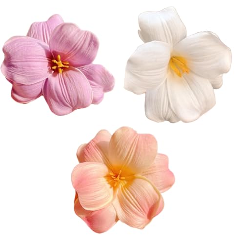 fdsmall Böhmische künstliche Blume Haar Clips für Frauen, Hawaiian Hairpin für den Urlaub am Meer, 3,5 Zoll Braut Haar Bobby Pins, Duckbill Clip (9) von fdsmall