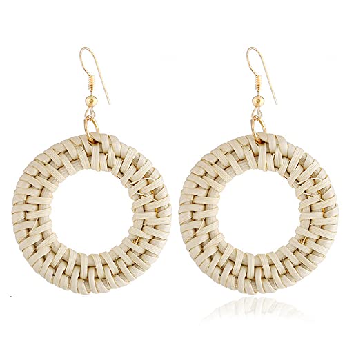 fdsmall Boho Drop Dangle Ohrringe Vintage Ethnische Stil Hohl gewebte geometrische Ohrringe Mode Runde Ohrringe Böhmische Erklärung Hängende Ohrring für Frauen und Mädchen (01) von fdsmall