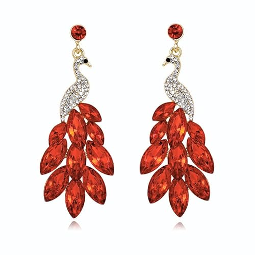 fdsmall Frauen Quasten Ohrringe Pfau Ohrringe Österreichische Kristall Boho Wasserfall Perlen Fransen Tropfen Ohrring von fdsmall