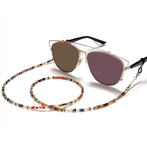 fdsmall Glasses Chain Beads Glasses Chain Women's Crystal Sunglasses Chain Face Mask Chain Gemstone Glasses Strap Colourful Glasses Cord Women's Mask Chain Glasses Straps (Tortoiseshell Color) von fdsmall