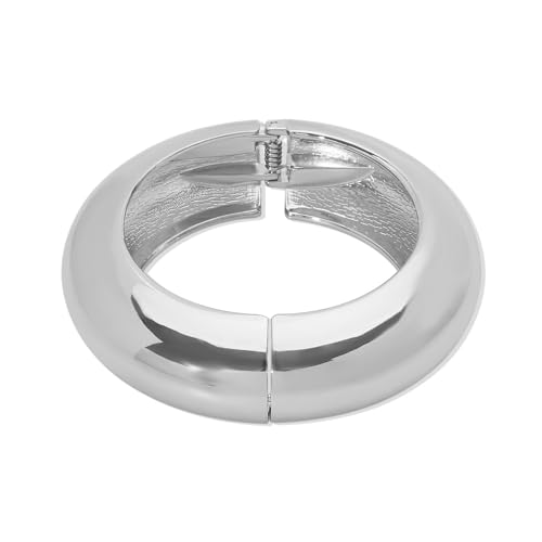 fdsmall Gold Armbänder für Frauen Gold Armreifen Chunky Gold Armband Manschette Armreif Armband Open Cuff Braclet Einfache polierte Gold Handgelenk Manschetten Armband Schmuck Zubehör (Silver) von fdsmall