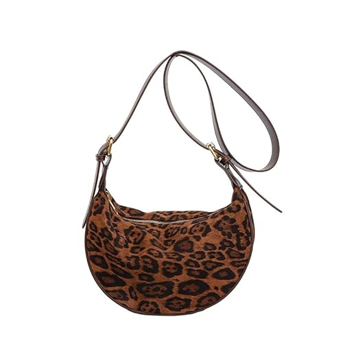 fdsmall Halbmond Tasche für Frauen Frauen Stilvolle Knödel Tasche Multi-Taschen Leopard Druck Hobo Sling Taschen mit verstellbarem Gurt für Reisen Arbeit Schule täglicher Gebrauch (Yellow) von fdsmall