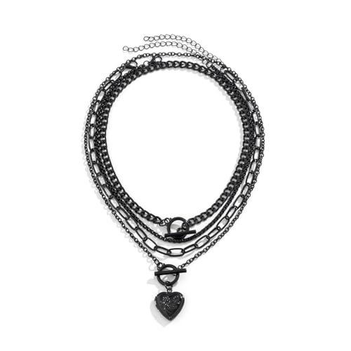 fdsmall Halskette für Frauen Boho Gothic Anhänger Halskette Einstellbare Layered Bead Chain Choker Halsketten Halloween Weihnachten Neujahr Goth Schmuck Geschenk für Frauen und Mädchen (02) von fdsmall