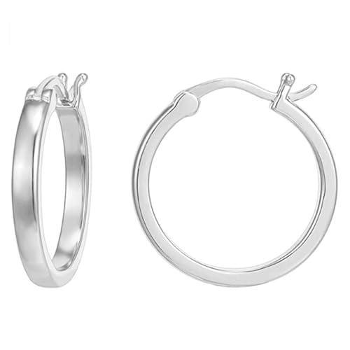 fdsmall Hoop Ohrringe 14K Gold überzogene Post Französisch Lock Hoop Ohrringe Hypoallergene Tiny Knorpel Huggie Ohrringe Schmuck für Frauen und Teen Mädchen (Silber) von fdsmall