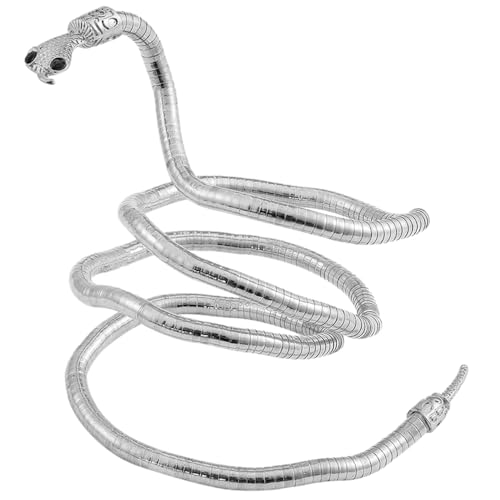 fdsmall Neacklace für Frauen Punk Halskette Flexible Biegbare Schlange Kette Wrap Armband Twistable Verstellbare Kette Manschette Armreif Schlange Schmuck für Frauen (Silber) von fdsmall