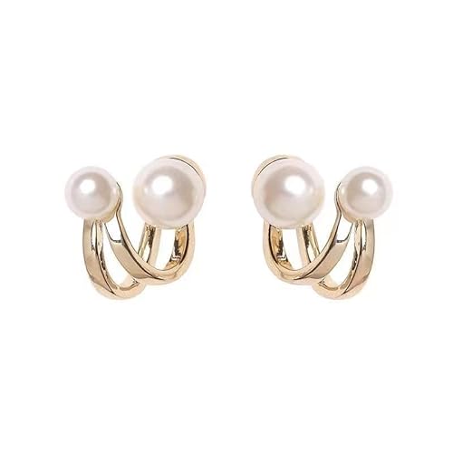 fdsmall Ohr Manschette Ohrringe Minimalismus 14k Gold überzogene nicht Piercing Perle Crawler Ohrringe Manschetten Clip Ohrring Schmuck Geschenk für Frauen und Mädchen von fdsmall