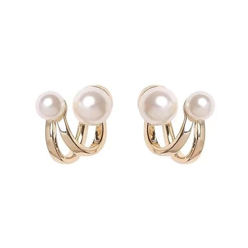 fdsmall Ohr Manschette Ohrringe Minimalismus 14k Gold überzogene nicht Piercing Perle Crawler Ohrringe Manschetten Clip Ohrring Schmuck Geschenk für Frauen und Mädchen von fdsmall