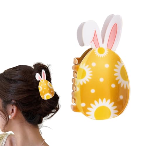 fdsmall Osterhaar Klaue Clips für Frauen niedliche Osterei Kaninchen Ohren Haarklauen Rutschfeste Haarstifte Zubehör für dicke Haare (04) von fdsmall