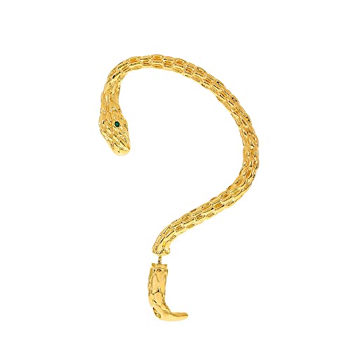 fdsmall Punk Schlange Ohrringe Gold CZ Schlange Hoop Ohrringe Vintage Strass Schlange Huggie Ohrringe Helix Knorpel Manschette Ohrringe Clip On Wrap Ohrringe Schmuck Zubehör für Mädchen (Gold) von fdsmall