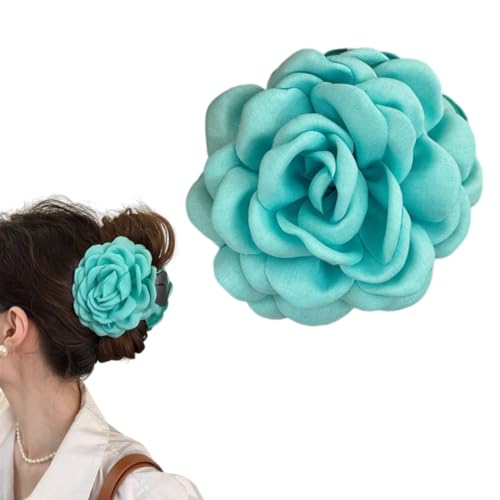 fdsmall Rose Blume Klaue Clip für Frauen große rosa Gabeln Rutschschutz Zubehör und leistungsstarke Haargabeln (Green) von fdsmall