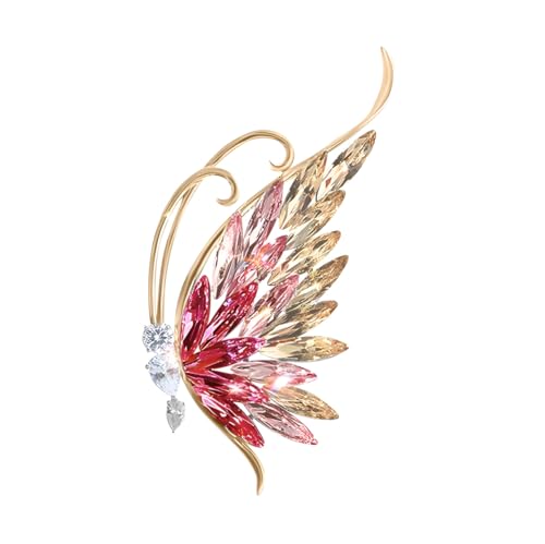 fdsmall Schmetterling Brosche für Frauen Strass Filigree Schmetterling Brosche Pin Thanksgiving Tag Hochzeitsgeschenke für Frauen Mädchen (Pink) von fdsmall