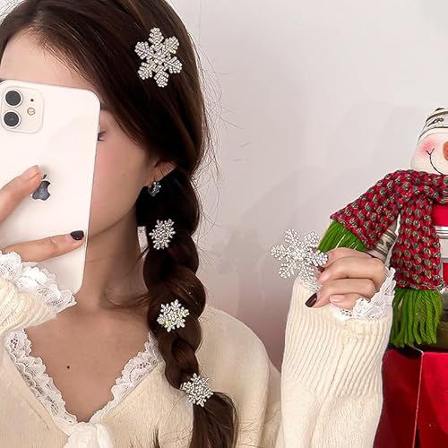 fdsmall Schneeflocke Haarspangen Sparkly Strass Schneeflocke Haarspangen Haarspangen Xmas Holiday Party Haarnadel Haarspangen Haarspangen Haarzubehör Für Frauen (02) von fdsmall