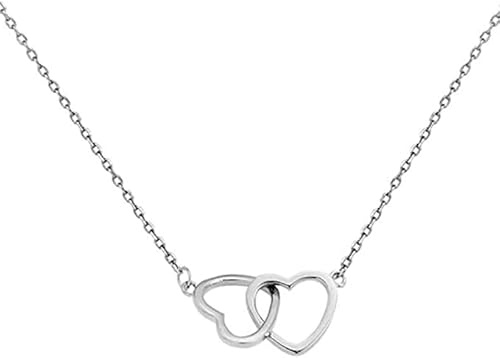 fdsmall Silber Herz Anhänger Halskette Mode Einstellbare personalisierte Liebe Choker Kette Halsketten Schmuck für Frauen und Mädchen von fdsmall