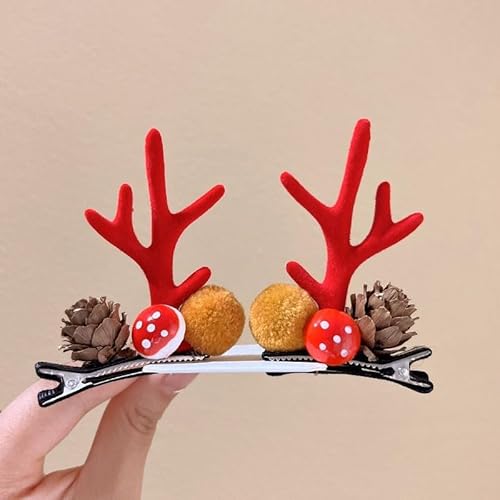 fdsmall Weihnachts Haarspange Weihnachts Rentier Geweih Kopfschmuck Nette dekorative Weihnachts Haarnadel Weihnachtsbaum Hut Haarbögen Haarnadel Zubehör für Frauen (02) von fdsmall