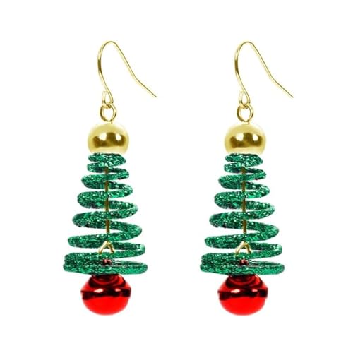 fdsmall Weihnachtsbaum Dangle Ohrringe Stern Ohr Drop Ohrstecker Ohrringe Red Green Beads Charm Nette Ornament Dangle Ohrring Weihnachten Stern Weihnachtsbaum Ohrring (Gold) von fdsmall