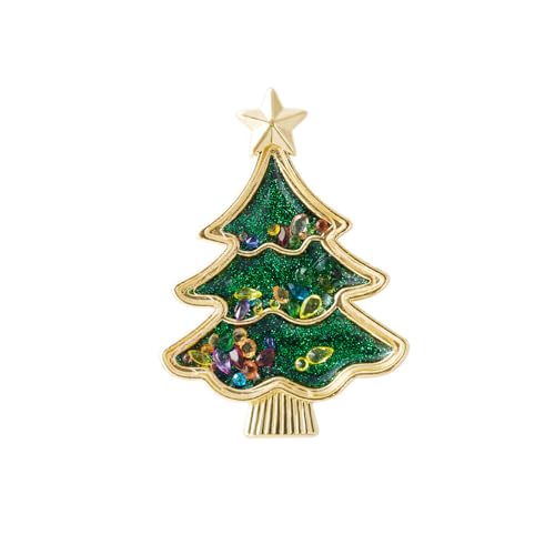 fdsmall Weihnachtsbrosche Pin für Frauen Schneeflocke Weihnachtsglockenkranz Kristall Strass Broschen Pins Elk Santa Brosche Pins Weihnachtsschmuck Geschenk (05) von fdsmall