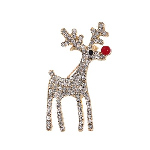 fdsmall Weihnachtsbrosche Pin für Frauen Schneeflocke Weihnachtsglockenkranz Kristall Strass Broschen Pins Elk Santa Brosche Pins Weihnachtsschmuck Geschenk (09) von fdsmall