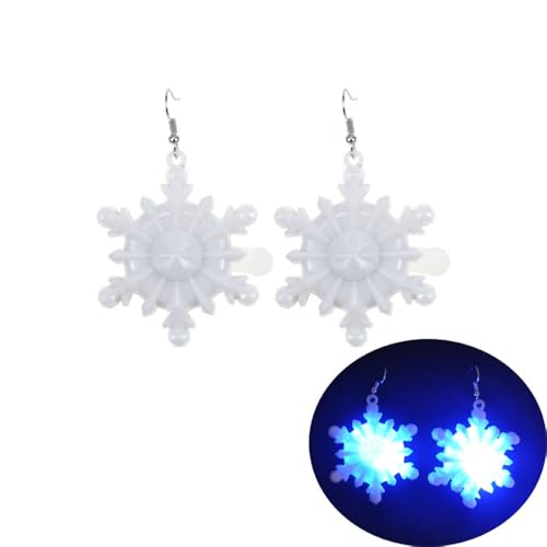 fdsmall Weihnachtsohrringe LED Blinkende Ohrringe Xmas Weihnachtsmann Schneemann Schneeflocke Weihnachtsbaum Ohrringe mit Lichtern Weihnachtsbeleuchtung Party Urlaub Schmuck Set (16) von fdsmall