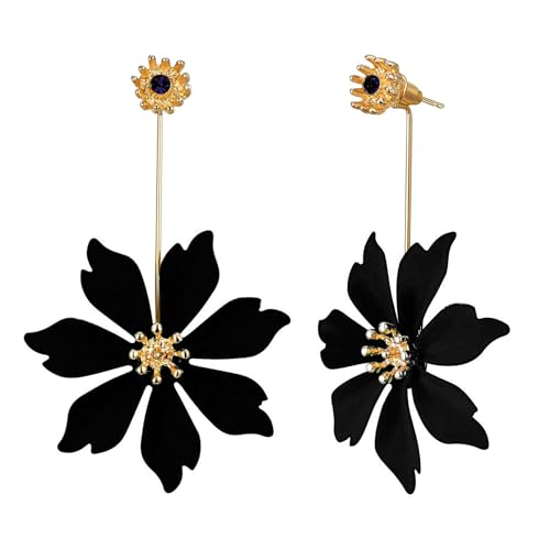 fdsmall niedliche weibliche Blume Ohrringe böhmische Blume Ohrringe Matte Ohrring Festival Schmuck Geschenk (Black) von fdsmall