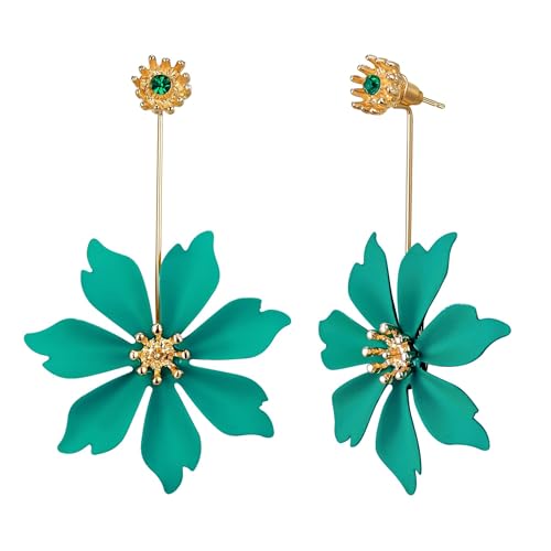 fdsmall niedliche weibliche Blume Ohrringe böhmische Blume Ohrringe Matte Ohrring Festival Schmuck Geschenk (Green) von fdsmall
