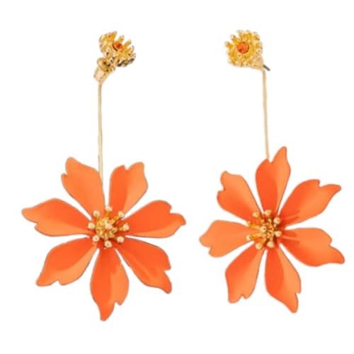 fdsmall niedliche weibliche Blume Ohrringe böhmische Blume Ohrringe Matte Ohrring Festival Schmuck Geschenk (Orange) von fdsmall