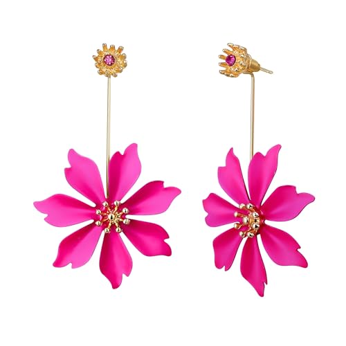 fdsmall niedliche weibliche Blume Ohrringe böhmische Blume Ohrringe Matte Ohrring Festival Schmuck Geschenk (Pink) von fdsmall