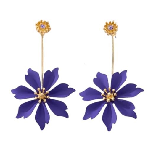 fdsmall niedliche weibliche Blume Ohrringe böhmische Blume Ohrringe Matte Ohrring Festival Schmuck Geschenk (Purple) von fdsmall