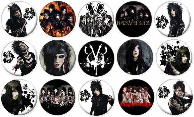 1 "- Black Veil Brides - Lot Von 15 Knöpfe Pin Zurück Button Badge von feather4567