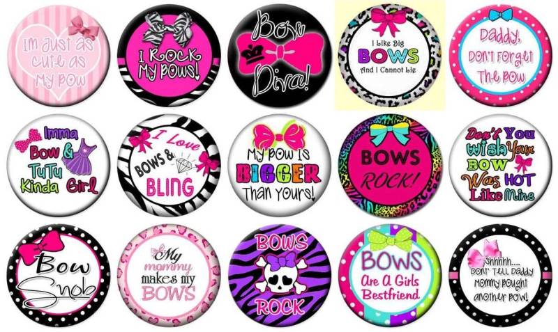 1 "- Bows Bow Sayings - Lot Von 15 Buttons Pin-Back-Abzeichen von feather4567