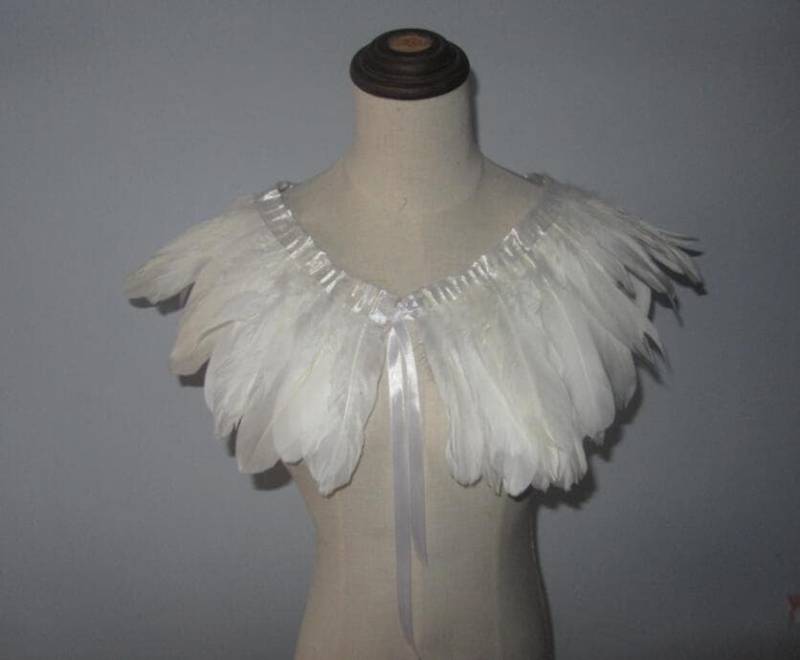Weiße Federn Schal Schultern Cape Halloween Kostüm, Vintage Capelet Für Erwachsene Weiße Federn Schal Schultern Cape Halloween Kostüm, Vintage Capelet Für Erwachsene von feathesforsale
