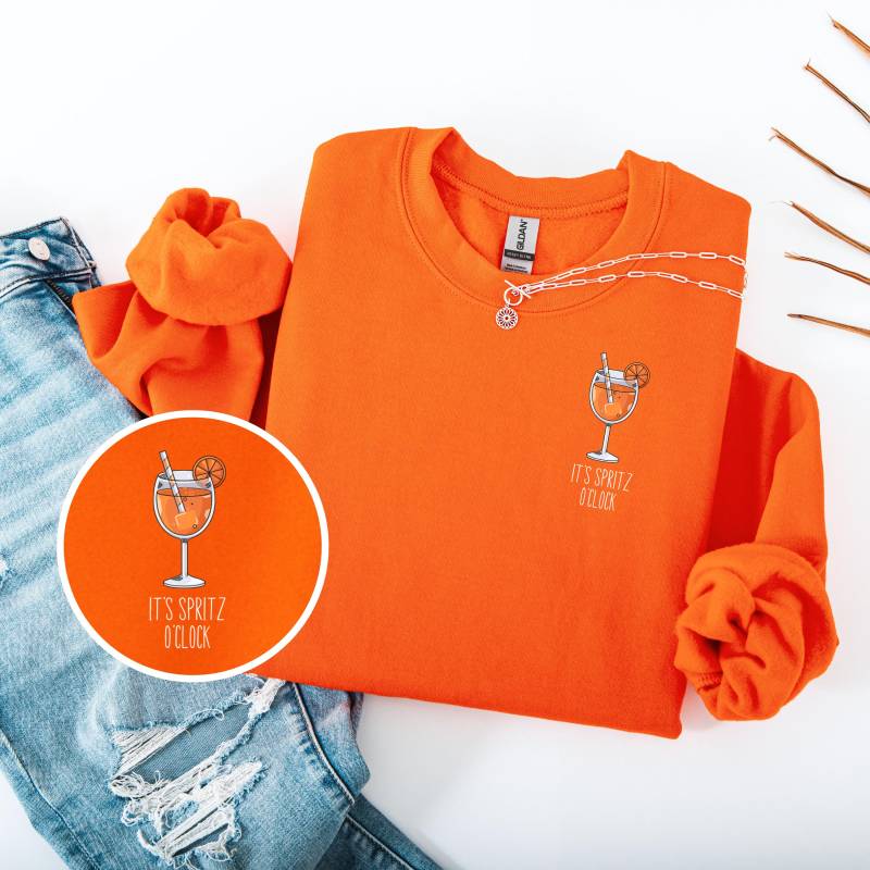Aperol Spritz Sweatshirt, It's O'clock, Pullover, Statement Tshirt, Unisex, Lustiges Shirt von federgoldShop