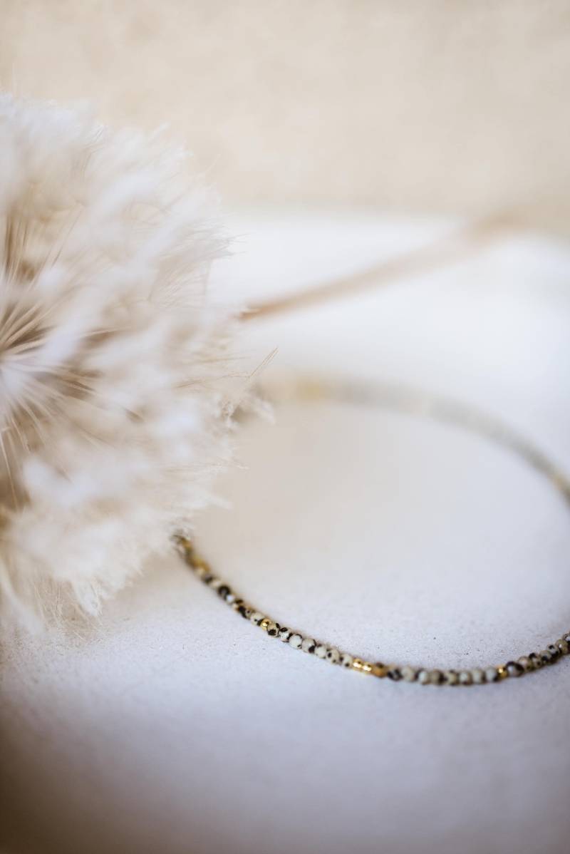 Dalmatiner Jaspis Personalisiertes Energie Armband|Yin Yang|Schwarz|925 Sterling Silber Vergoldet|Mut|Hoffnung|Geschenkidee Für Sie|Kraft von federleichtOnline