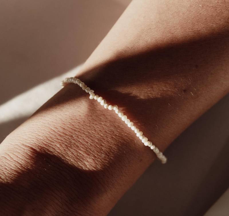 Personalisiertes Perlenarmband|925 Silber Vergoldet|Mila|Wasserfest|Freundschaft|Beste Freundin|Trauzeugin|Surfer|Bride|Geschenk Muttertag von federleichtOnline