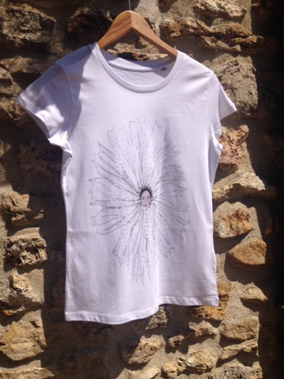 T-Shirt Frau Bio-Baumwolle in Frankreich Motiv Blume T-Shirt Frau Bio-Baumwolle in Frankreich Motiv Blume von feeenFrance