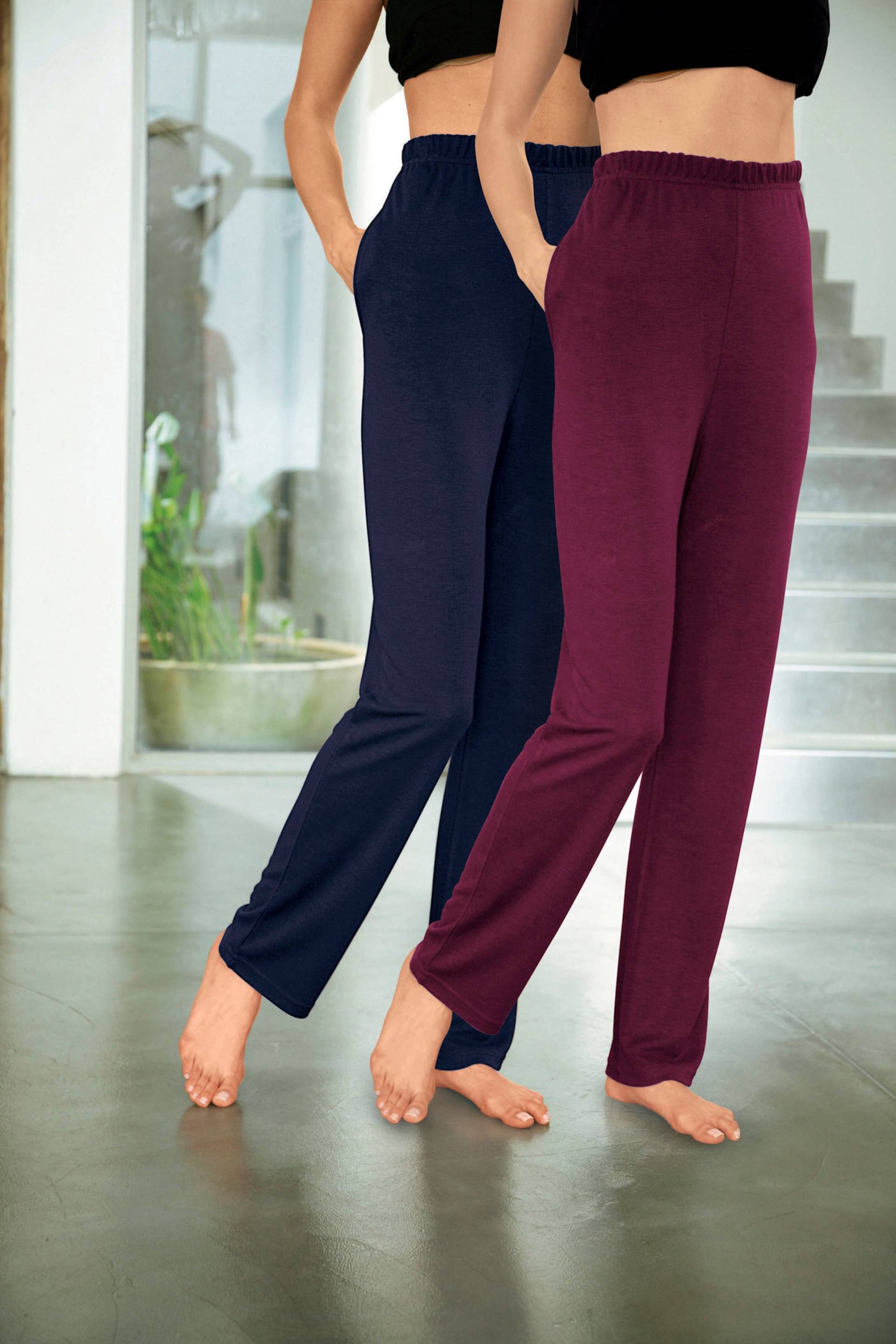 Sieh an! Damen Hosen marine + bordeaux von feel good