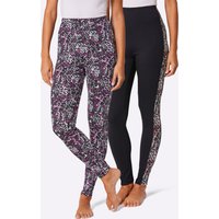 Witt Weiden Damen Leggings magenta-schwarz-bedruckt von feel good