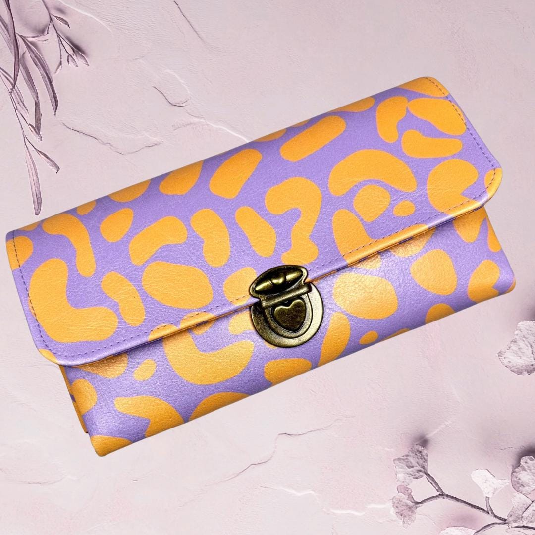 Geldbörse/Portemonnaie Damen Leo Orange Lila von feennaht