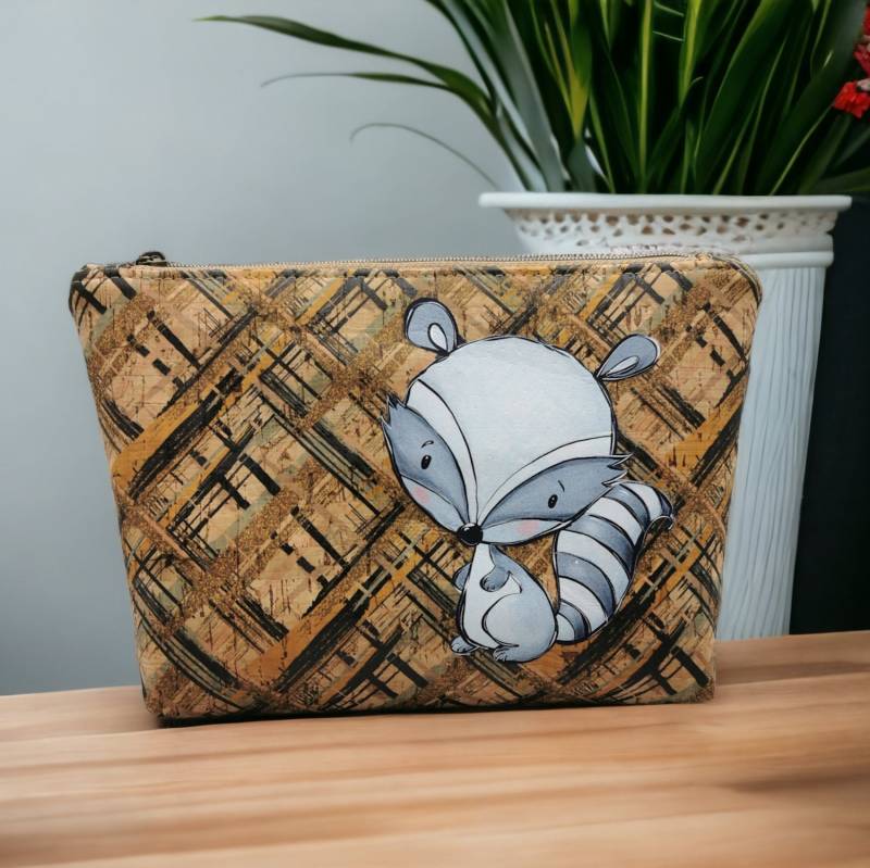 Kosmetiktasche Aus Kork Waschbär von feennaht
