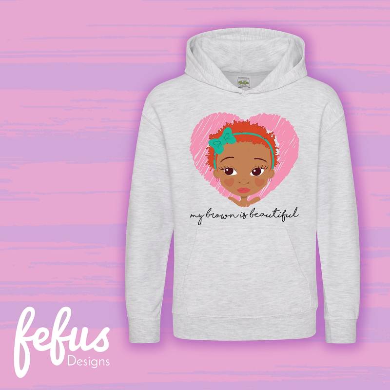 Be You Hoodie | Natürliches Haar Mädchen Afro Haarkunst Curly Girls Süße Black Girl Magic Empowering Chr von fefusdesigns