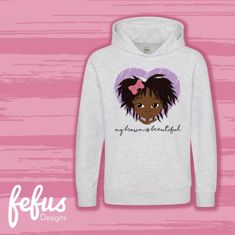 Be You Hoodie | Natürliches Haar Mädchen Afro Haarkunst Curly Girls Süße Black Girl Magic Empowering Chr von fefusdesigns