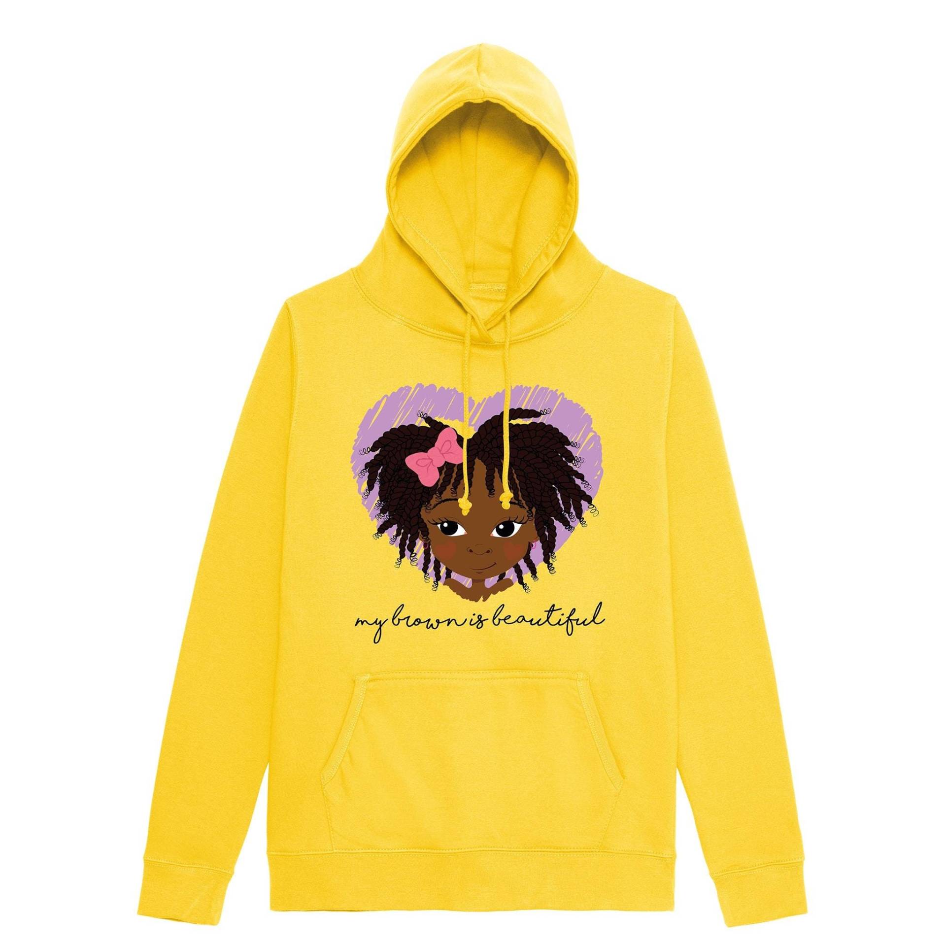 Schwarzer Mädchen Kapuzenpullover, Mein Braun Ist Schön | Geschenke Für Teenager Und Tween Girls Afro Twist Kunst Geschenk Repräsentationsfragen von fefusdesigns