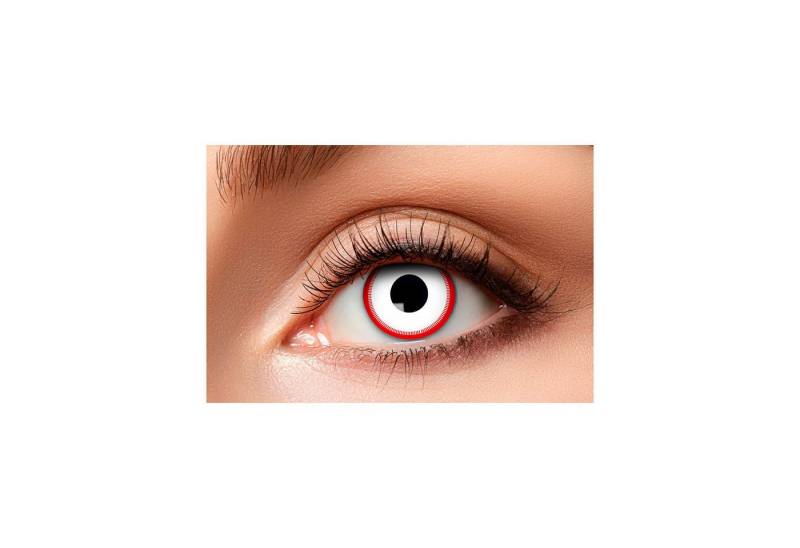 feiermeier Motivlinsen One Week Motiv Kontaktlinsen 'SAW', Weiß/Rot (w37 von feiermeier