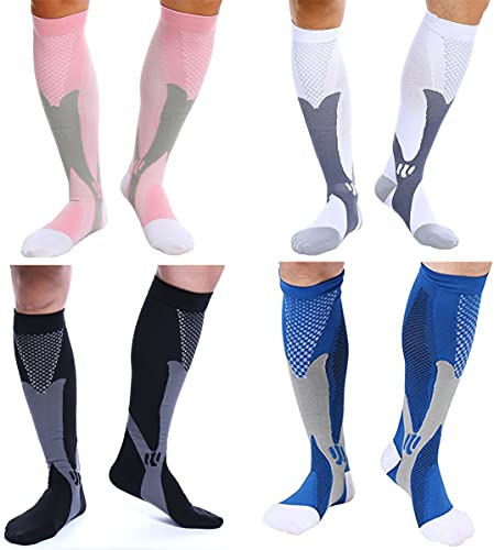 Kompressionsstrümpfe Kompressionssocken Laufsocken Thrombosestrümpfe Herre Damen 4 Paar EU 35-39 von feifanshop