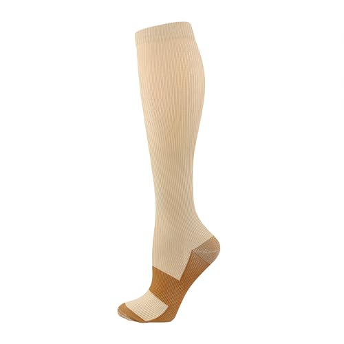 feifanshop Performance Sport-Kompressionsstrümpfe Stützstrümpfe Reisestrümpfe quapuathlet Beige EU 40-43 von feifanshop