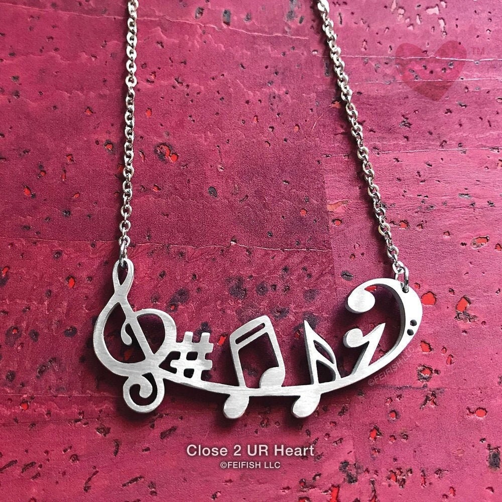 "Musiknoten Halskette Von "Close 2 Ur" Herz." "Musiknoten Halskette Von "Close 2 Ur" Herz." von feifish